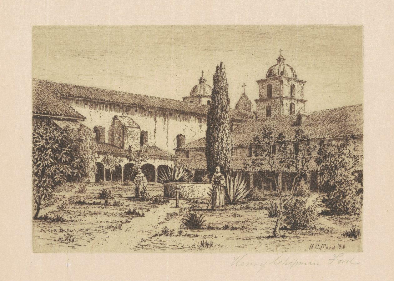 Garden, Mission Santa Barbara by Henry Chapman Ford