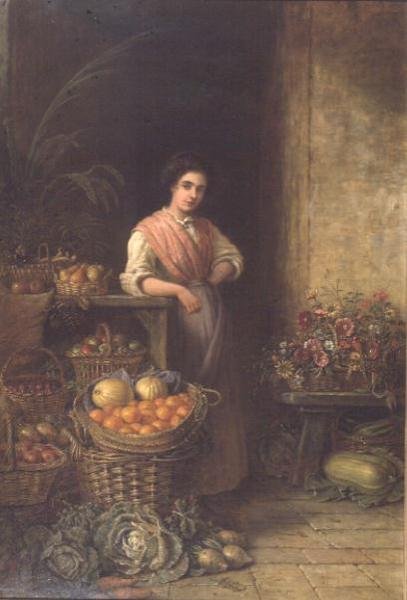 A Young Fruit Seller by Henry Charles Bryant