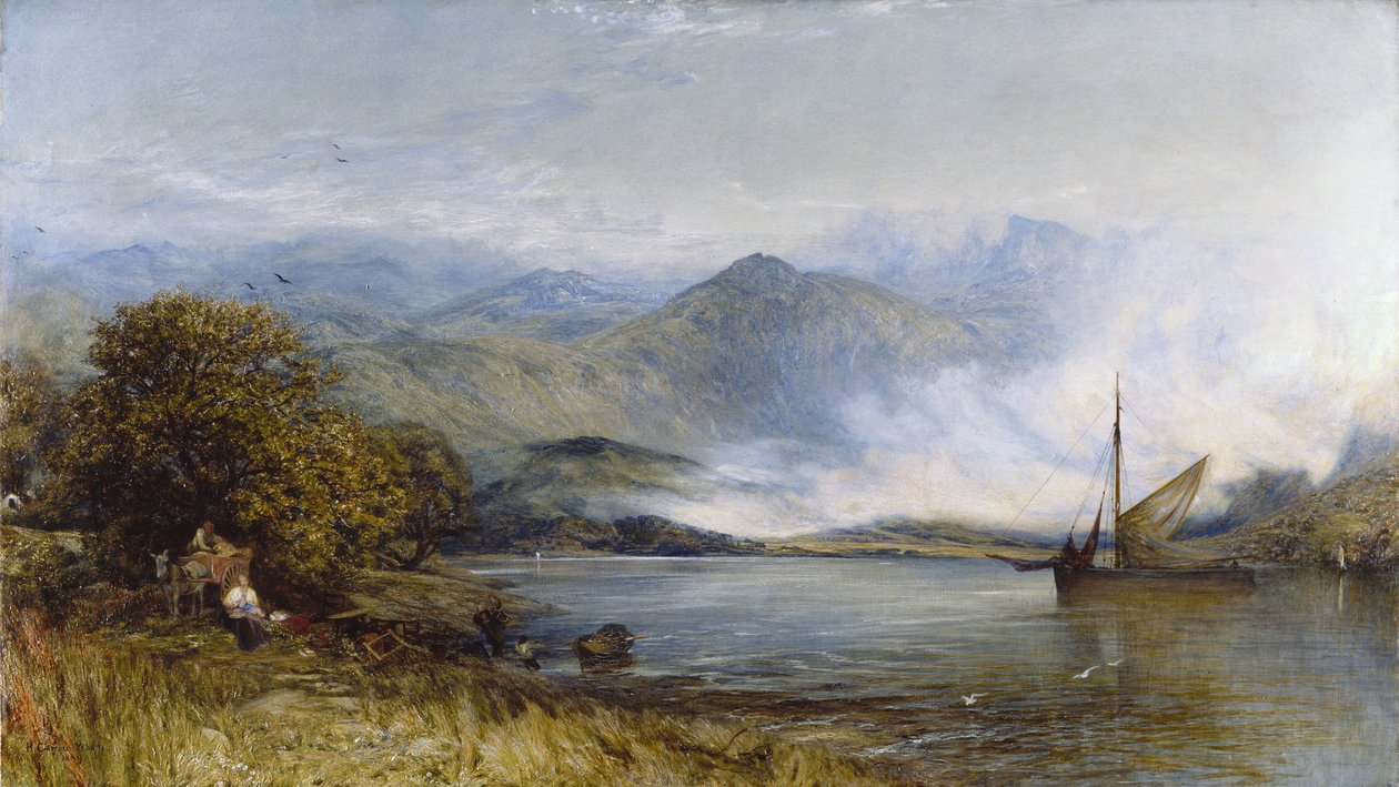 Just Arrived by the Sloop (in the Conway Valley, North Wales) by Henry Clarence Whaite