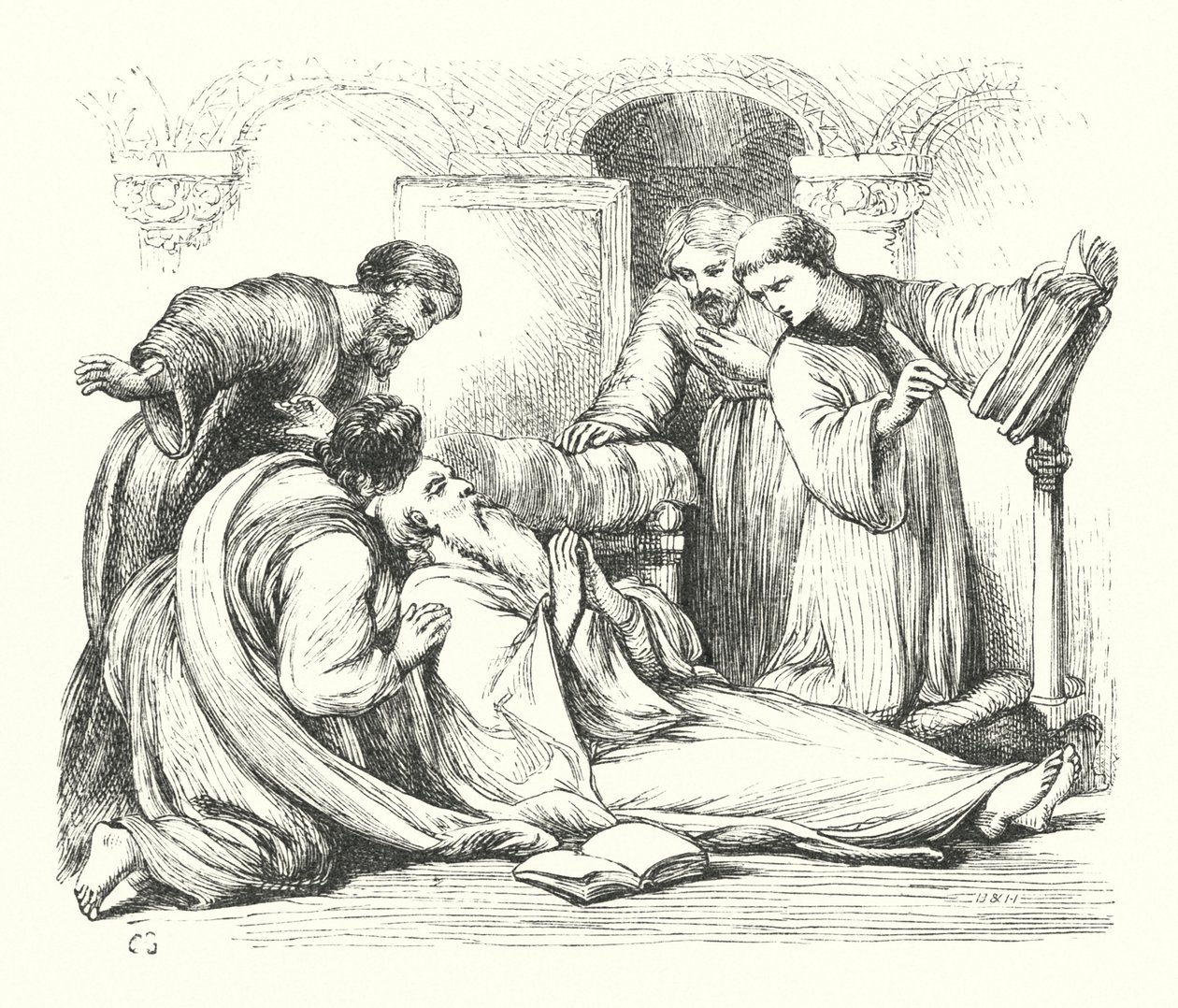 Death of the Venerable Bede by Henry Courtney (after) Selous