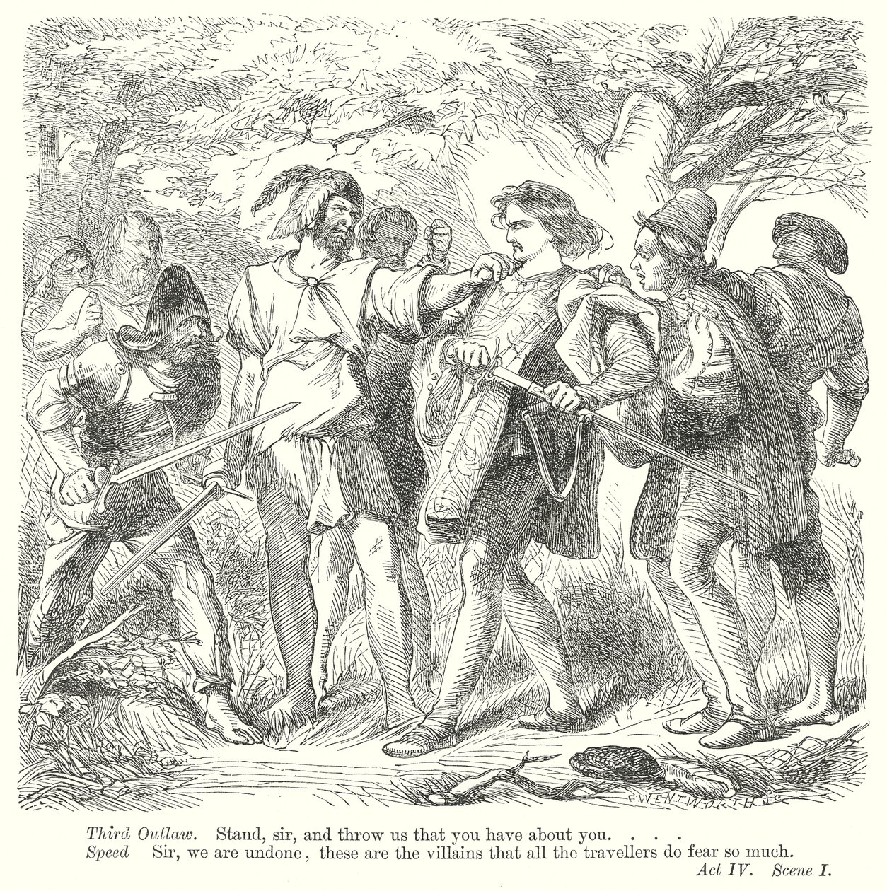 The Two Gentlemen of Verona by Henry Courtney (after) Selous