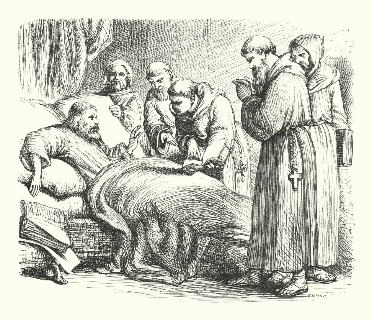 Wycliffe on his death bed by Henry Courtney (after) Selous