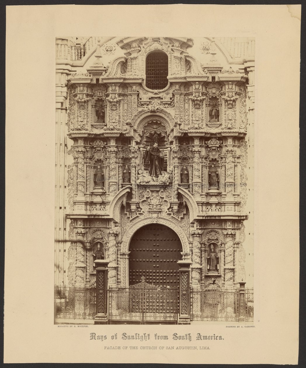 Facade of the Church of San Augustin, Lima by Henry DeWitt Moulton
