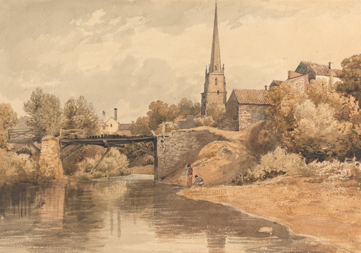 On the Monnow, Monmouth by Henry Edridge