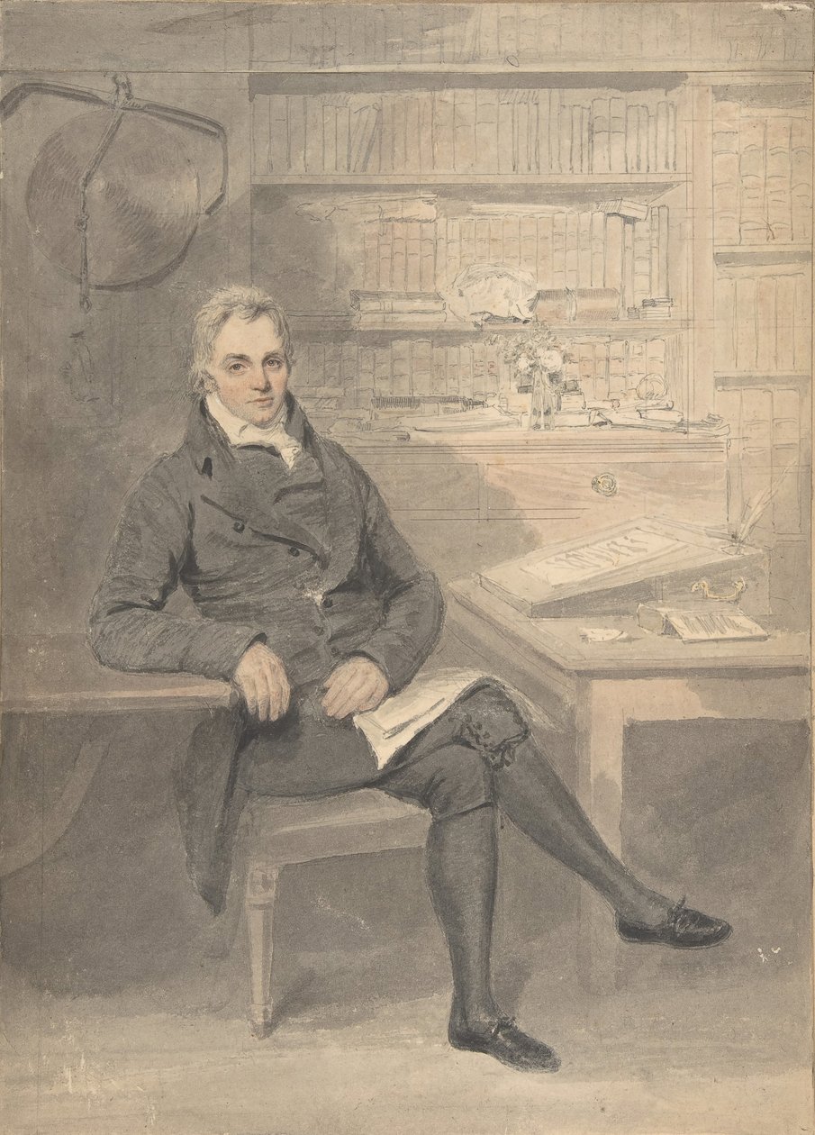 Portrait of a Man, Seated in Front of a Writing Desk by Henry Edridge