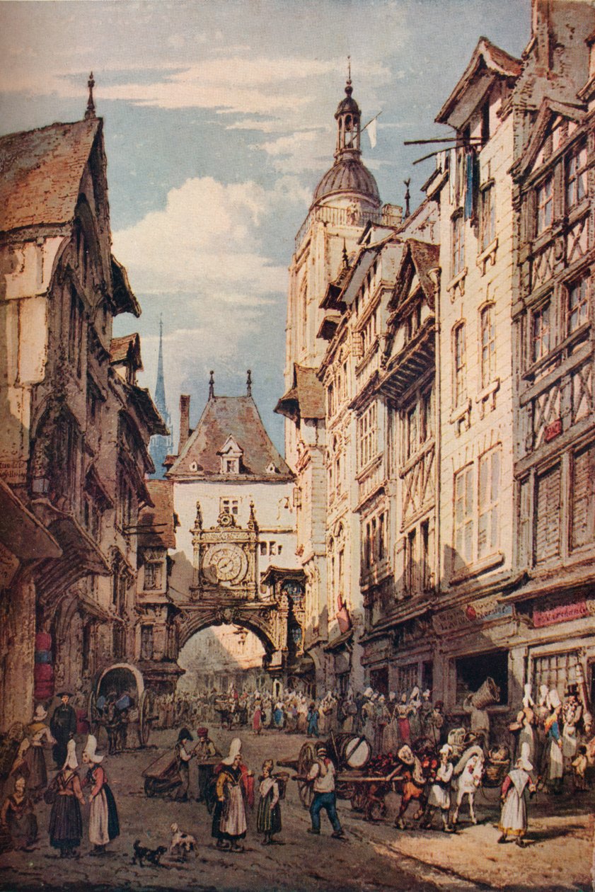 Rue De La Grosse Horloge, Rouen by Henry Edridge