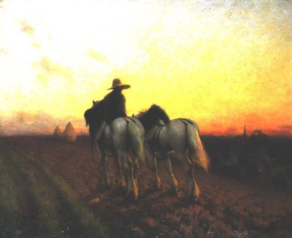 Returning at sunset by Henry Edward Detmold