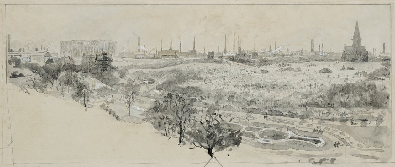Phillips Park Cemetery and Bradford Road Gas Works by Henry Edward Tidmarsh