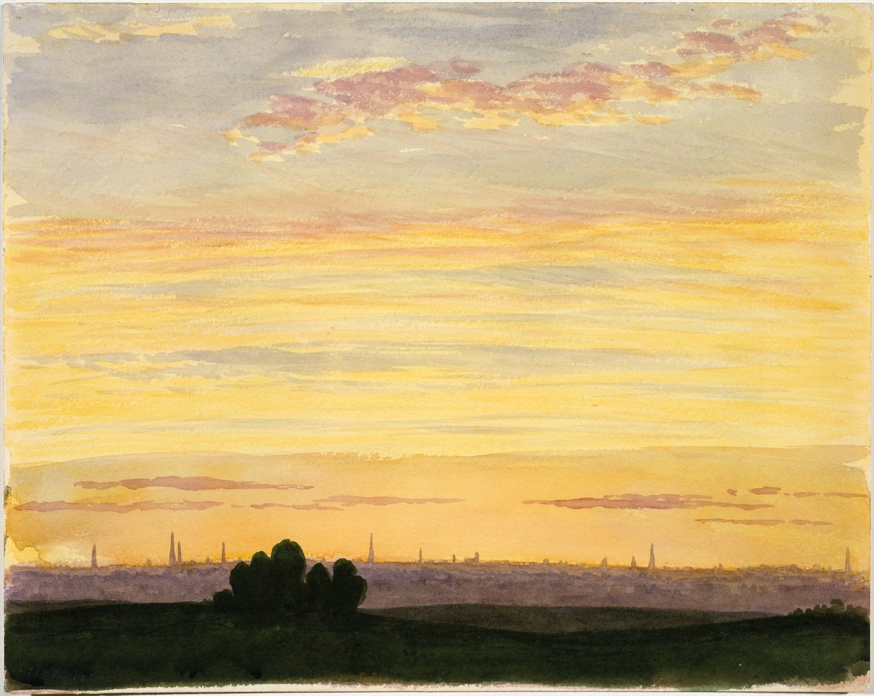City and Sunset by Henry Farrer