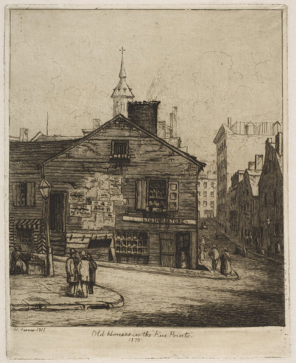 Old Houses in the Five Points, 1870 from Scenes of Old New York, 1871 by Henry Farrer