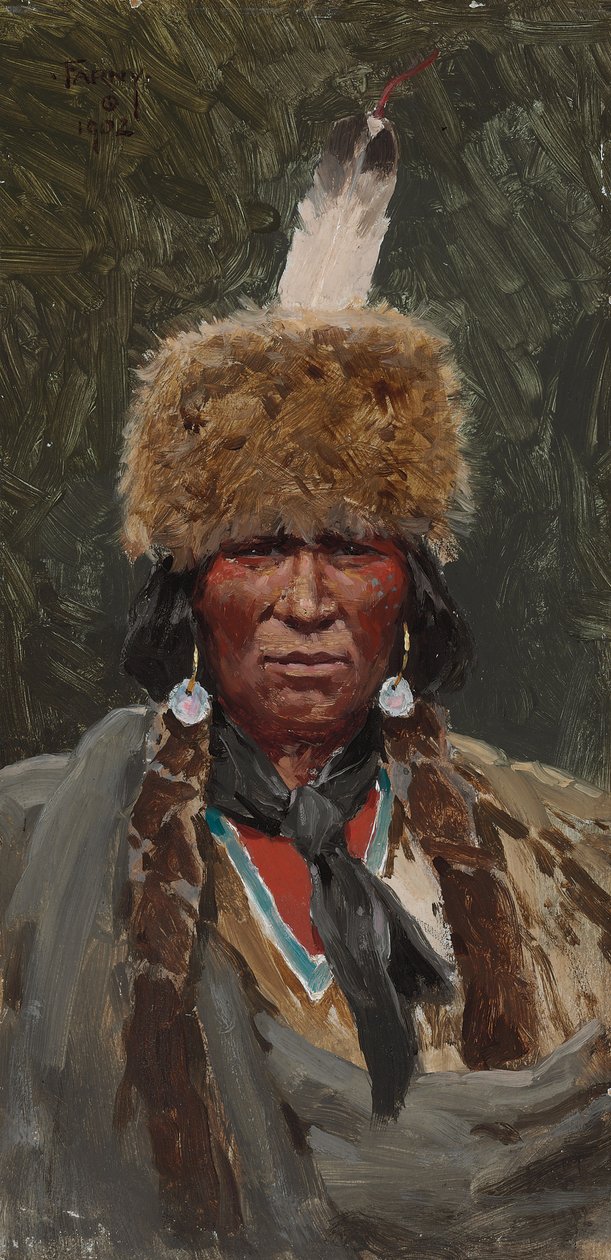 Chief Ogallala Fire by Henry Francois Farny