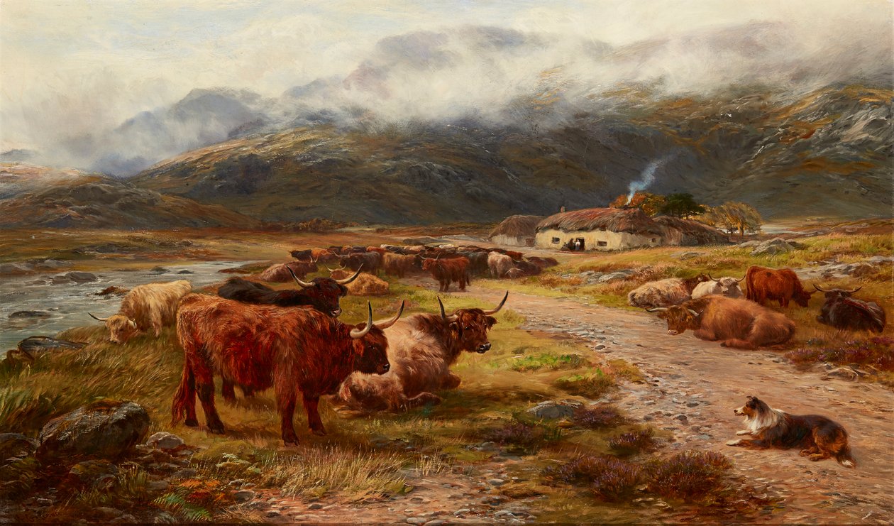 Highland Drove Resting, Argyllshire by Henry Garland