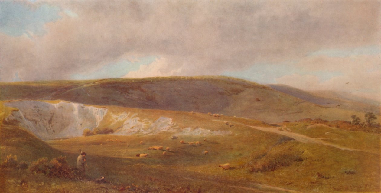A Chalk Pit on the Downs, Near Eastbourne, 1871, 1935 by Henry George Hine