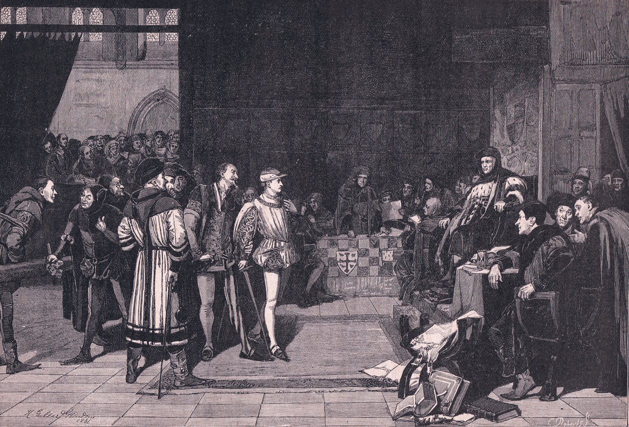 Henry, Prince of Wales before Judge Gascoigne by Henry Gillard Glindoni