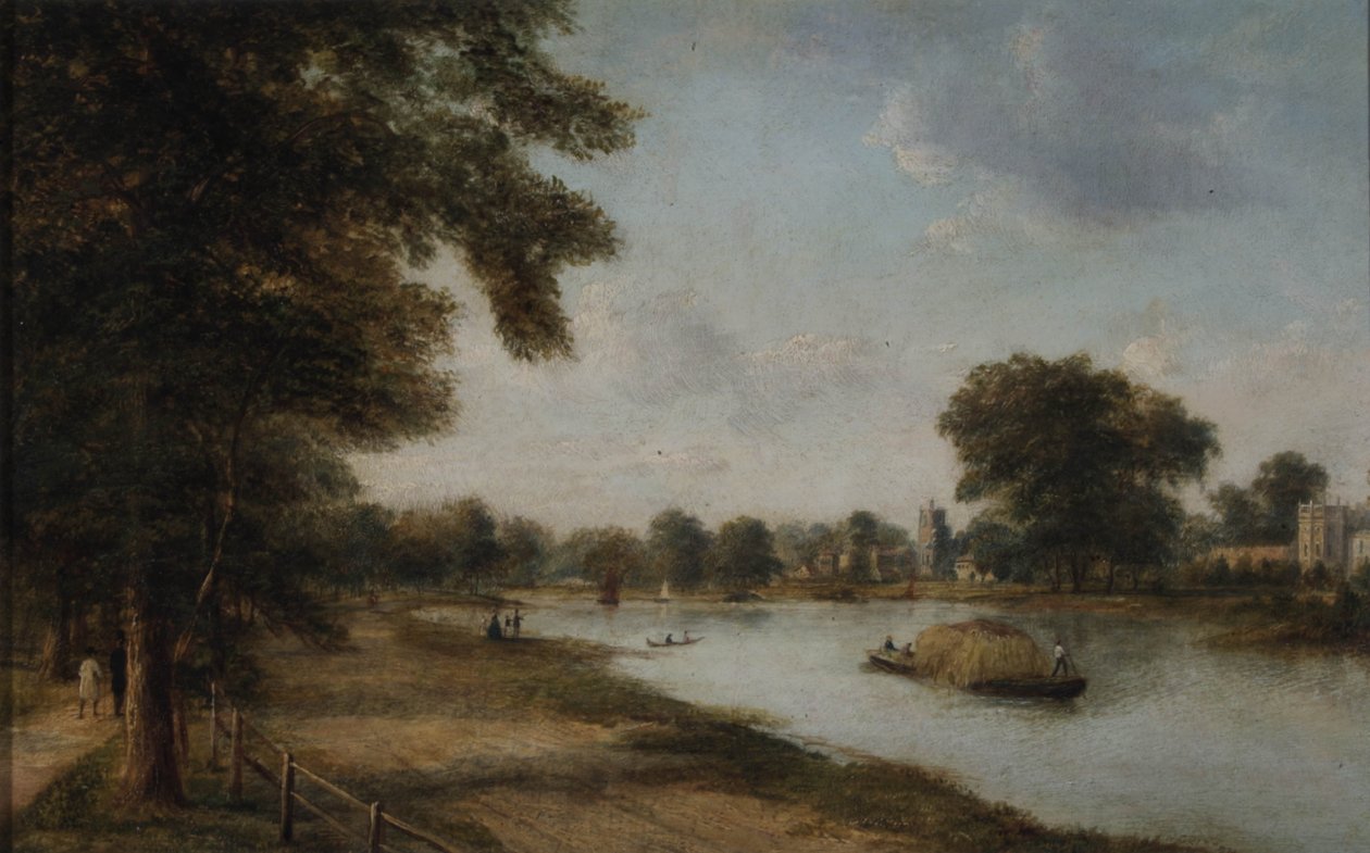 Twickenham, Middlesex with the Church Ferry, Orleans House and Eel Pie Island by Henry Gritten