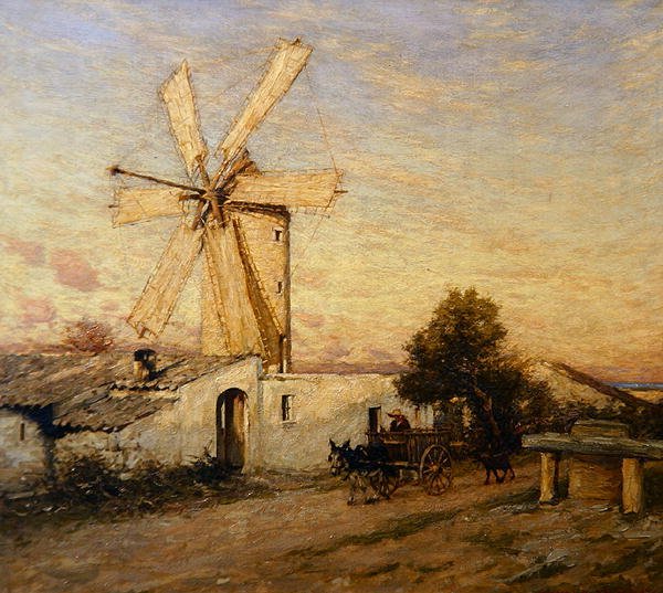 Moonrise in Spain, Buger, Mallorca by Henry Herbert La Thangue
