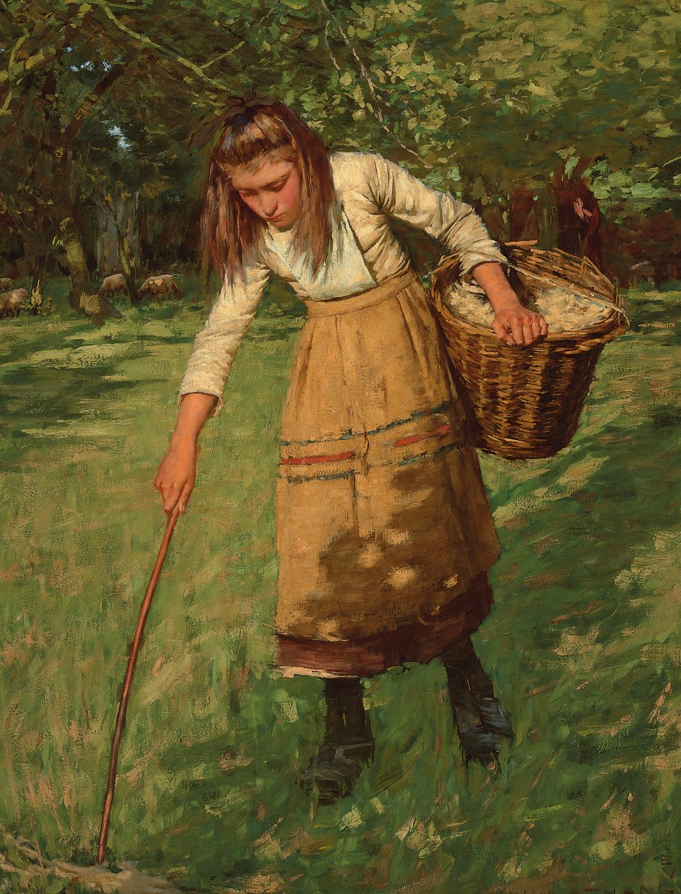 The Wool Gatherer by Henry Herbert La Thangue