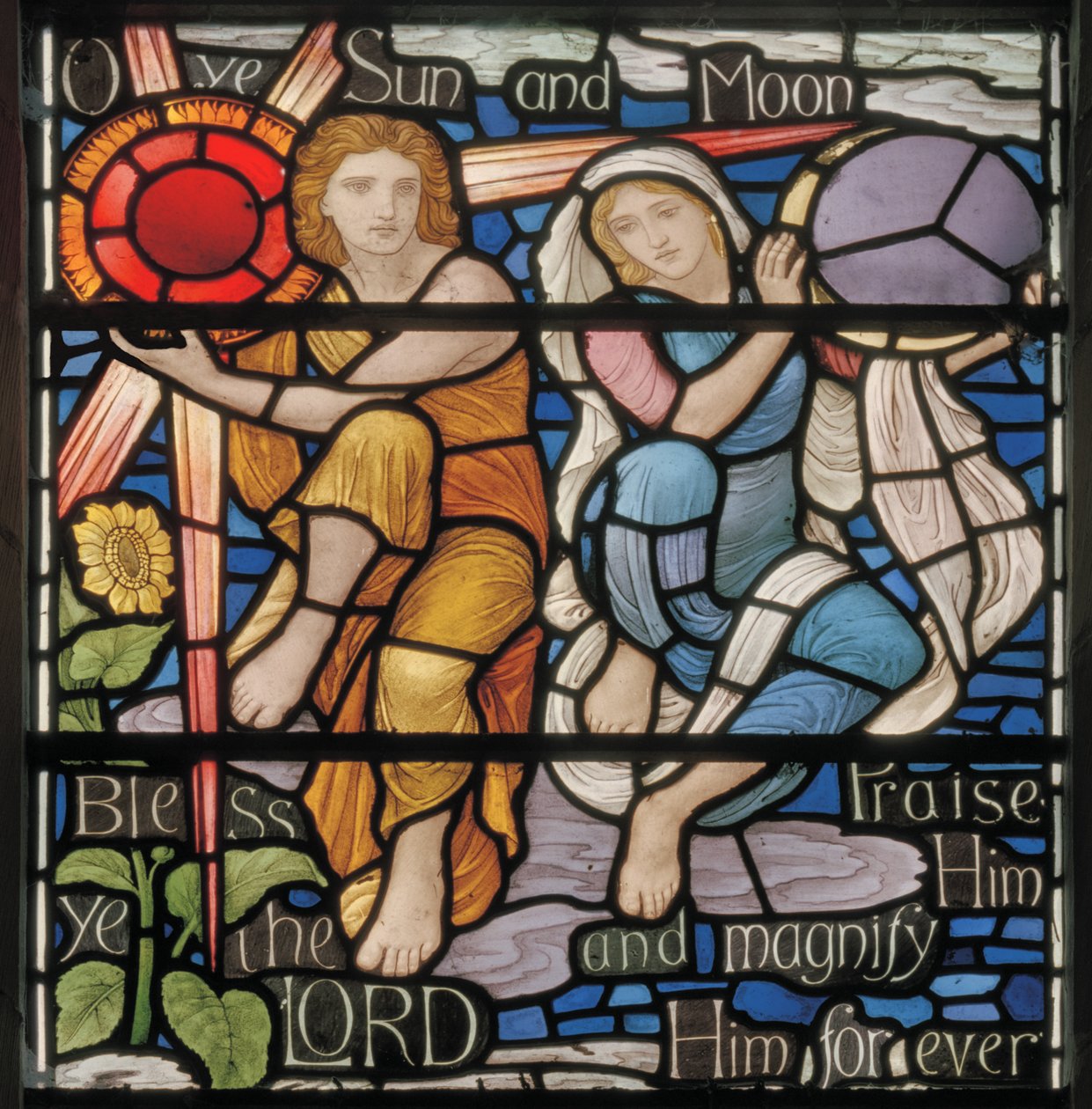 O Ye Sun & Moon, Benedicite Window (detail) by Henry Holiday