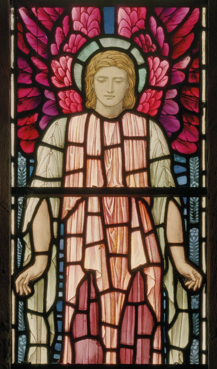 Seraphim Angel detail, 1897 (stained glass) by Henry Holiday