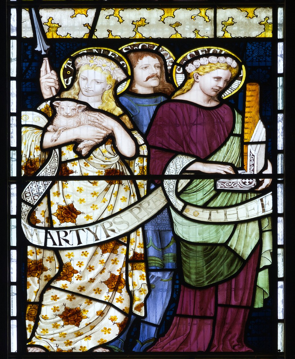 St Cecilia, St Agnes & St George, c.1872 by Henry Holiday