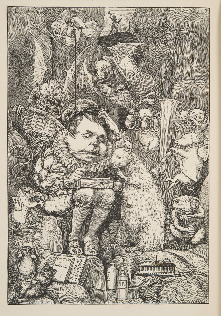 The Beaver brought paper, portfolio and pens, from The Hunting of the Snark, an Agony in Eight Fits, by Lewis Carroll, pub. 1876 by Henry Holiday