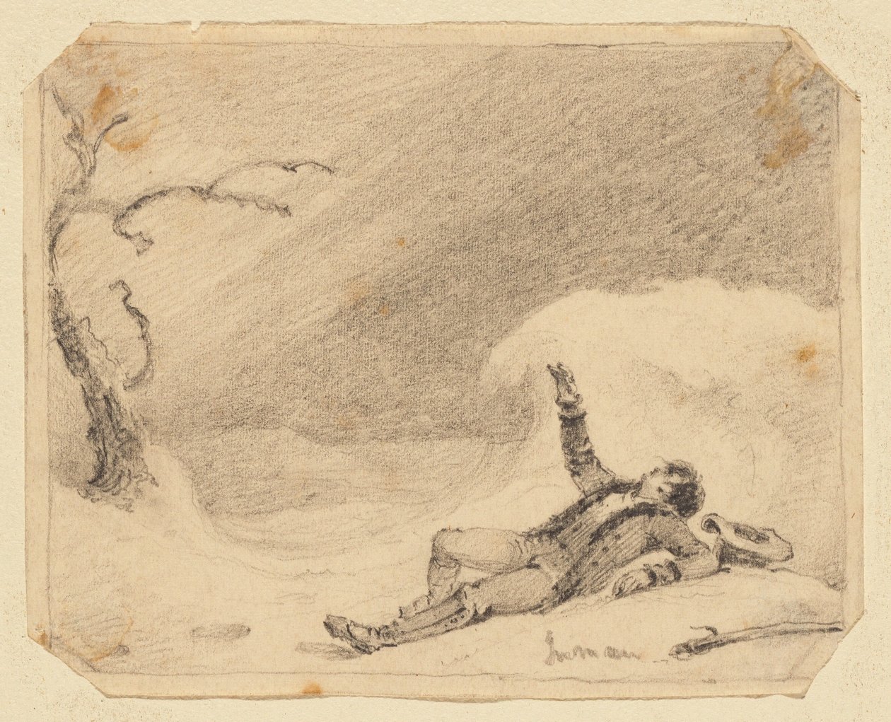 Man in Snow by Henry Inman