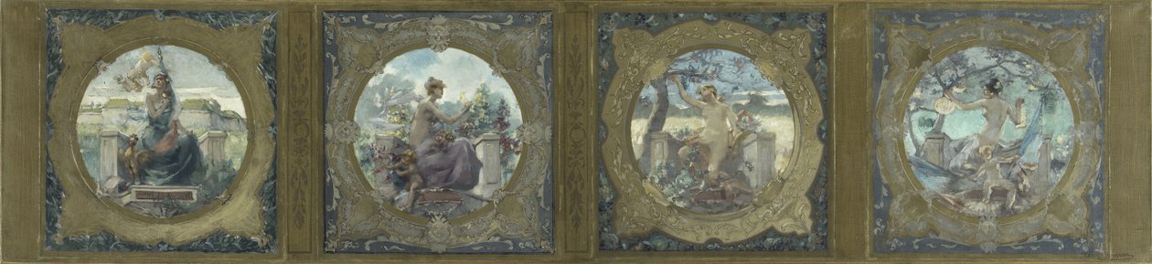 Sketch for the Galerie Lobau at the Hôtel de Ville in Paris: The Songs: Patriotic Songs, in 1890 by Henry Jean Louis Boureau