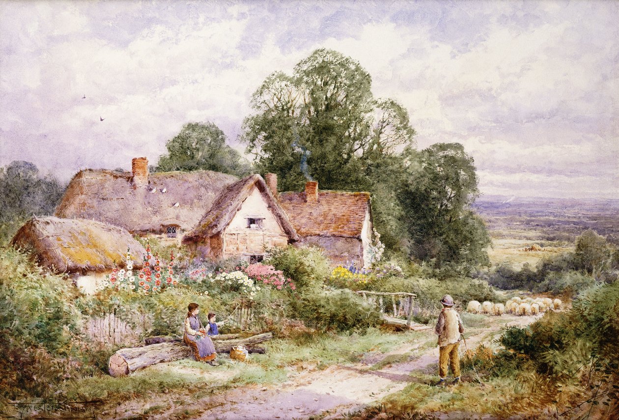 A Sheep Lane near Woburn, Bedfordshire by Henry John Sylvester Stannard
