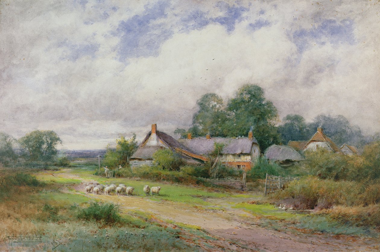 Home from the Market, A Bedfordshire Hamlet by Henry John Sylvester Stannard