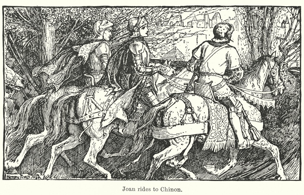 Joan rides to Chinon by Henry Justice Ford