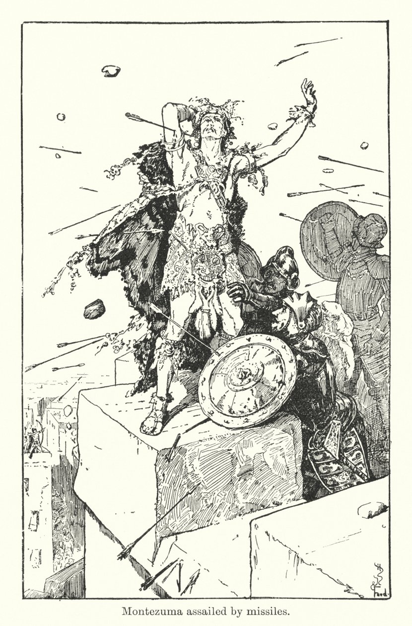 Montezuma Assailed by Missiles by Henry Justice Ford