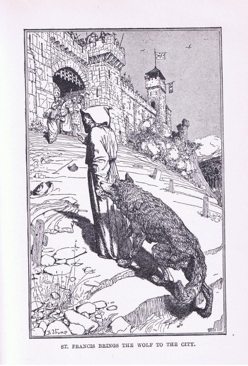 St Francis Brings the Wolf to the City by Henry Justice Ford