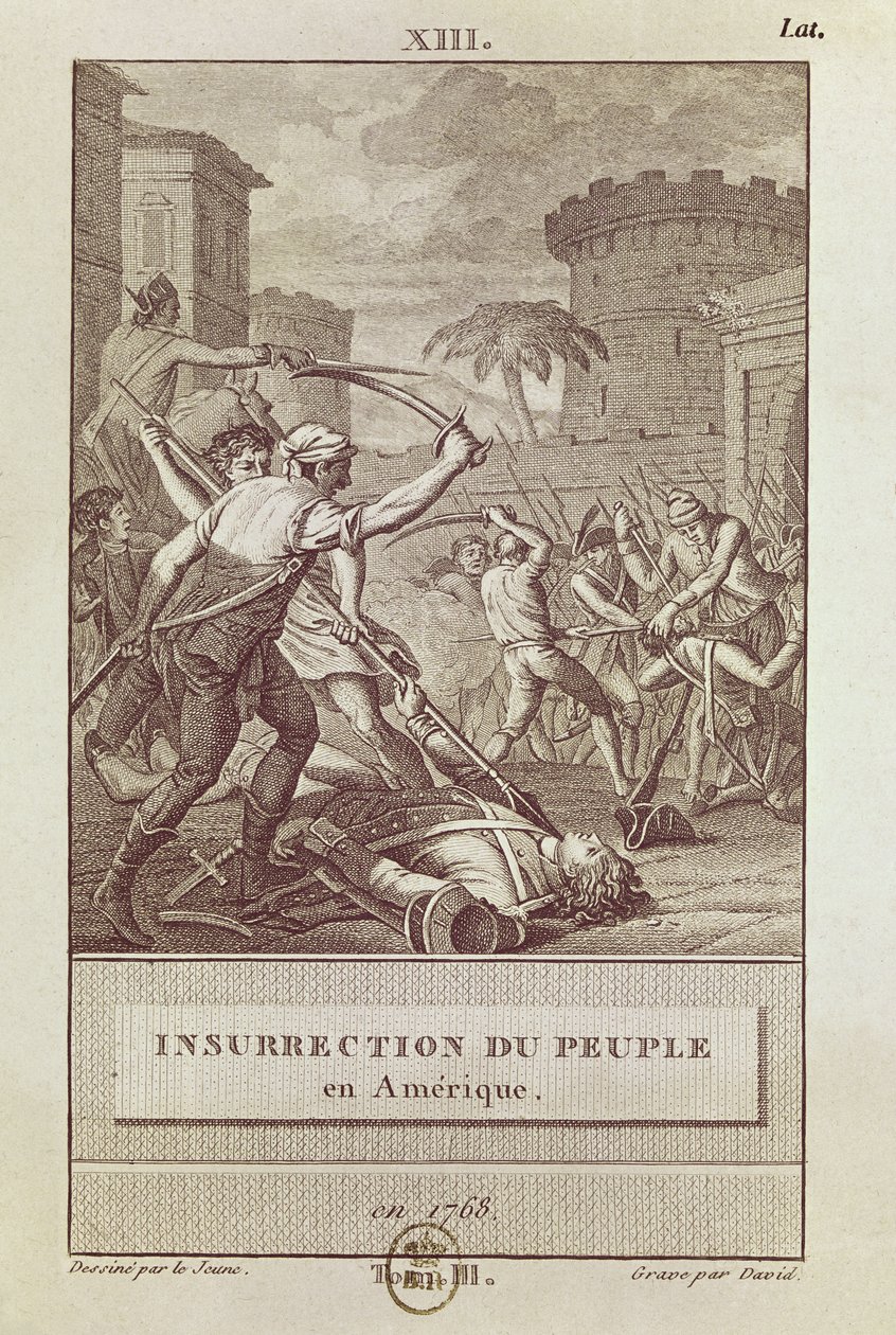 Insurrection of the American People in 1768, engraved by David by Henry Le Jeune
