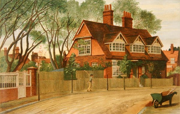 Queen Anne Gardens looking North, Bedford Park, Chiswick by Henry Marriott Paget
