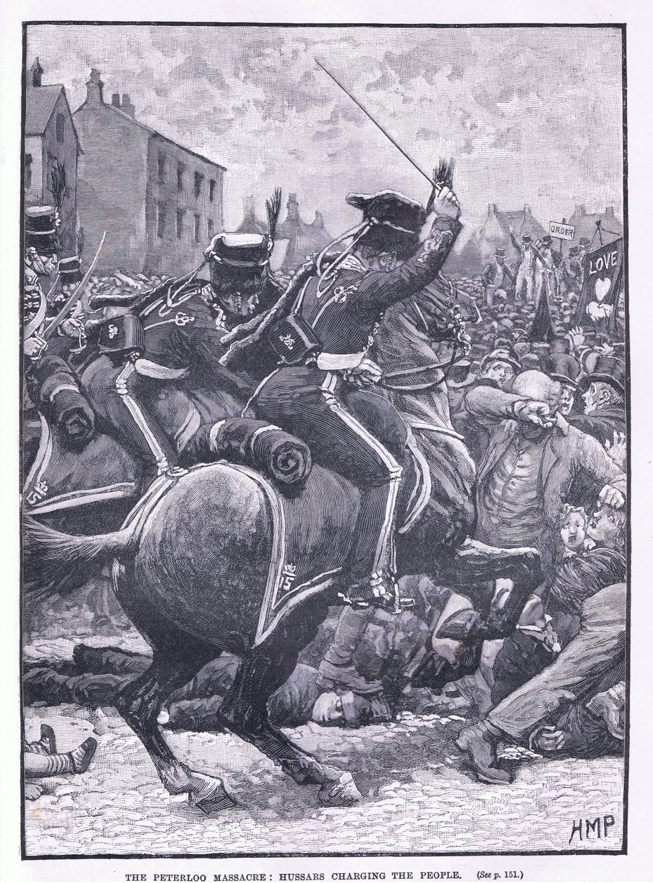 The Peterloo Massacre: Hussars charging the people AD 1819 by Henry Marriott Paget