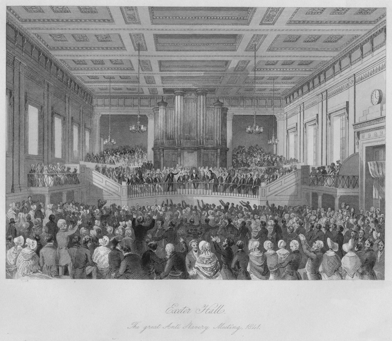 Exeter Hall. The great Anti-Slavery Meeting, 1841 by Henry Melville
