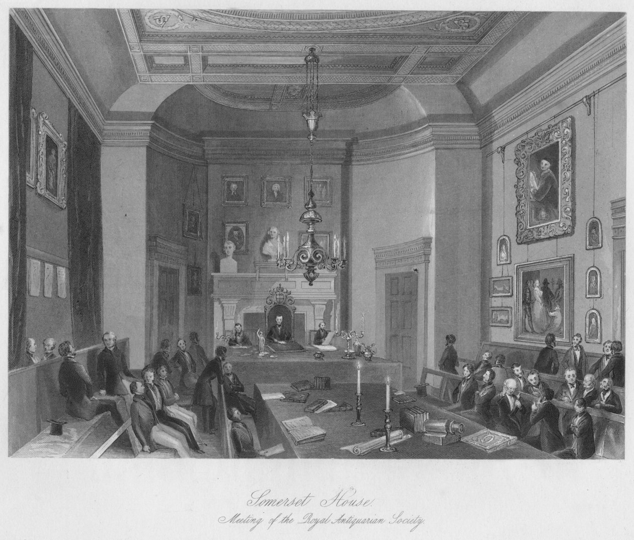 Somerset House. Meeting of the Royal Antiquarian Society, c1841 by Henry Melville
