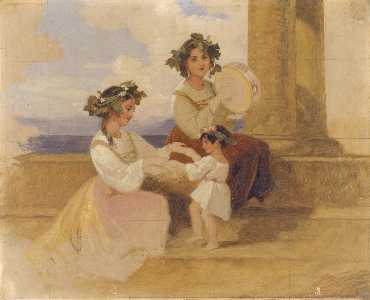 Peasant girls- Sorrento, c.1870 by Henry Penry Williams