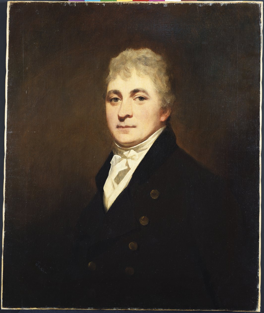 Portrait of Thomas Bissland, Half Length, Wearing a Black Coat and White Stock by Henry Raeburn