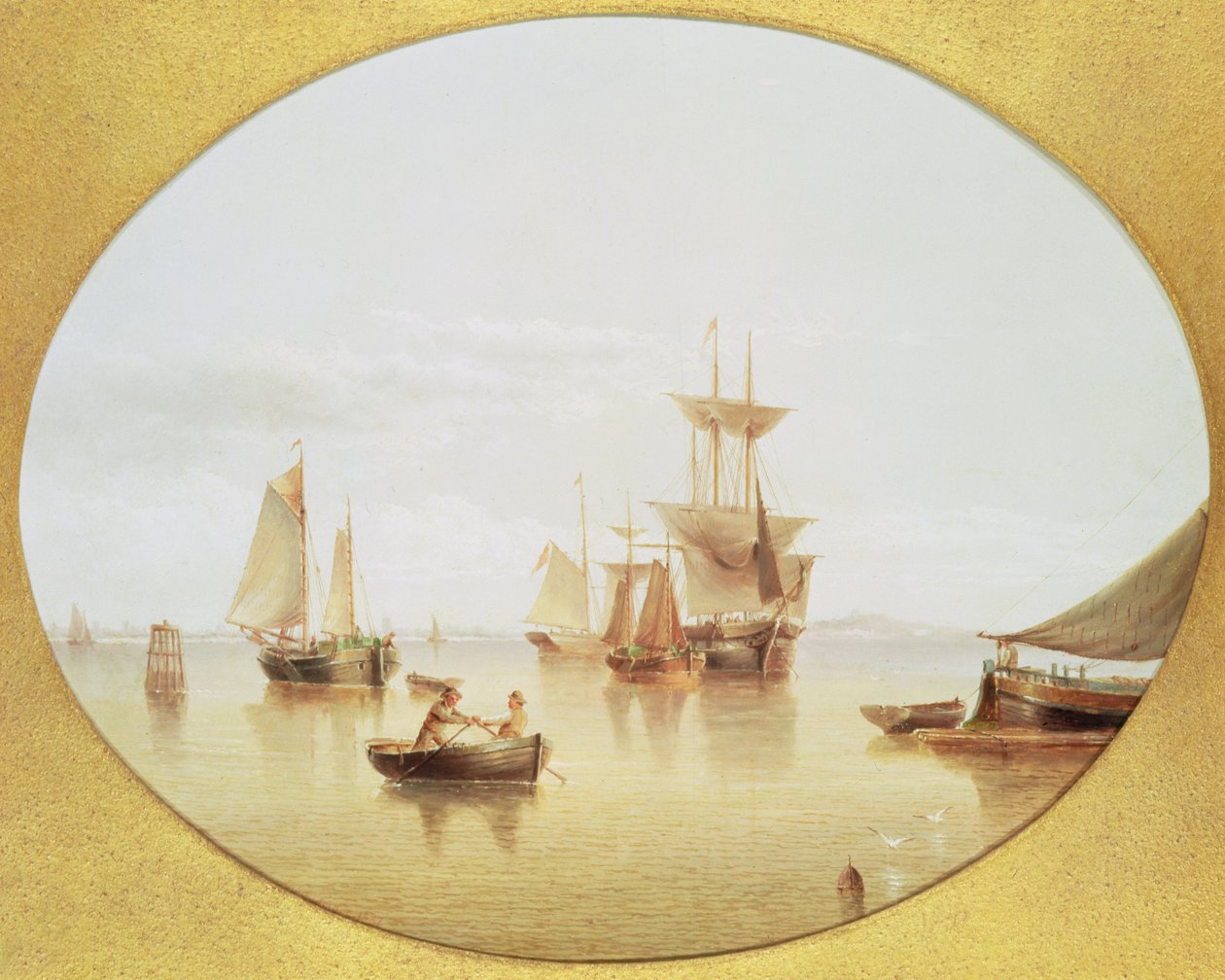 Harbour Scene - rowing ashore by Henry Redmore