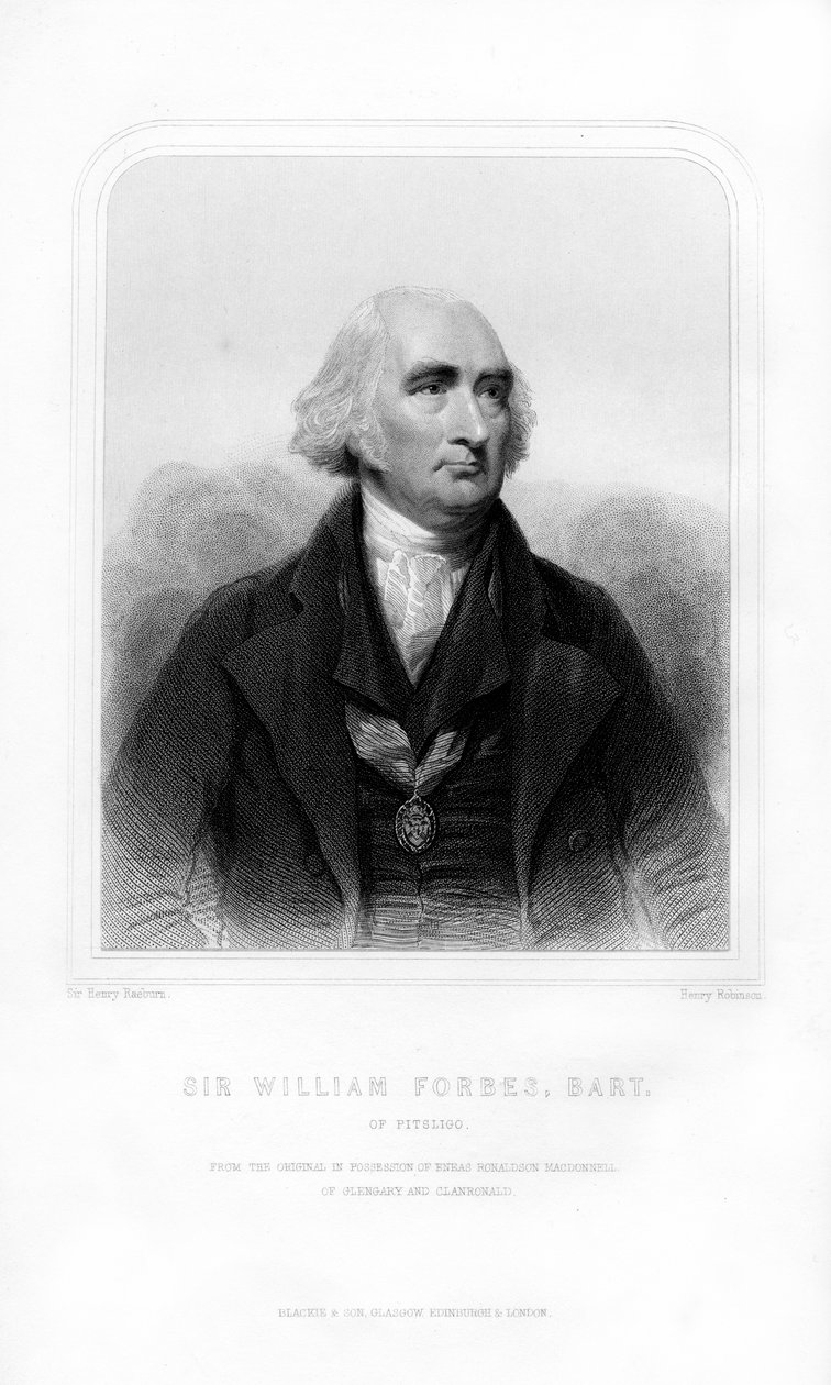 Sir William Forbes of Pitsligo, 6th Baronet, Scottish banker, 1870 by Henry Robinson