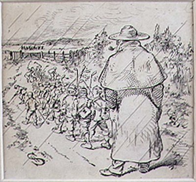 The School Boy Golfers in the Rain, illustration from 