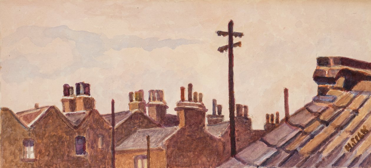 Roof-tops from Rounton Road, c.1930 by Henry Silk