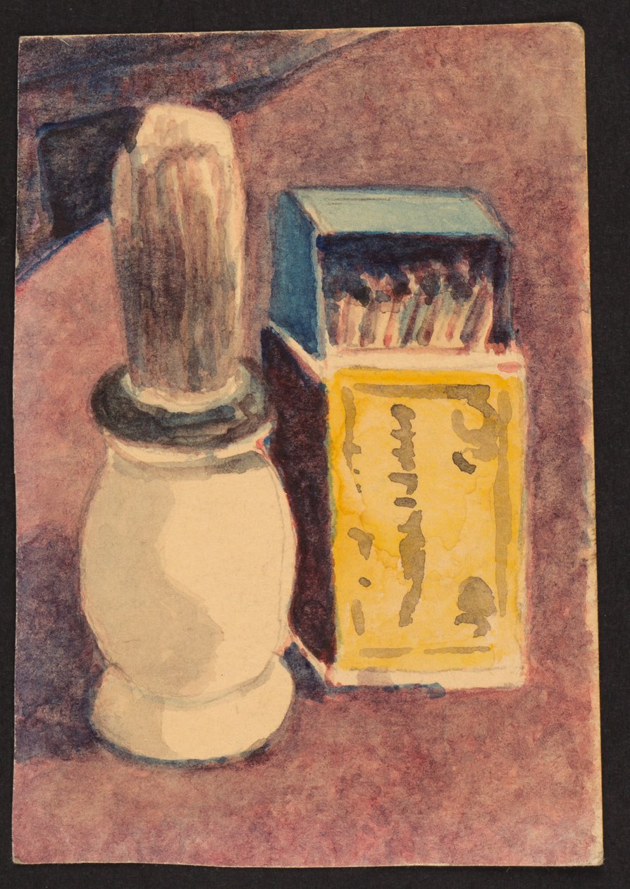 Shaving brush and matches by Henry Silk
