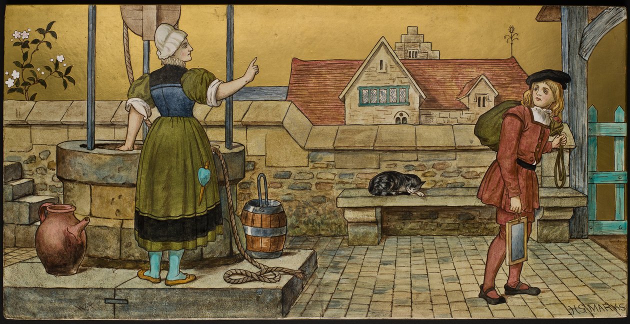 The Schoolboy, plaque depicting an illustration from Shakespeare