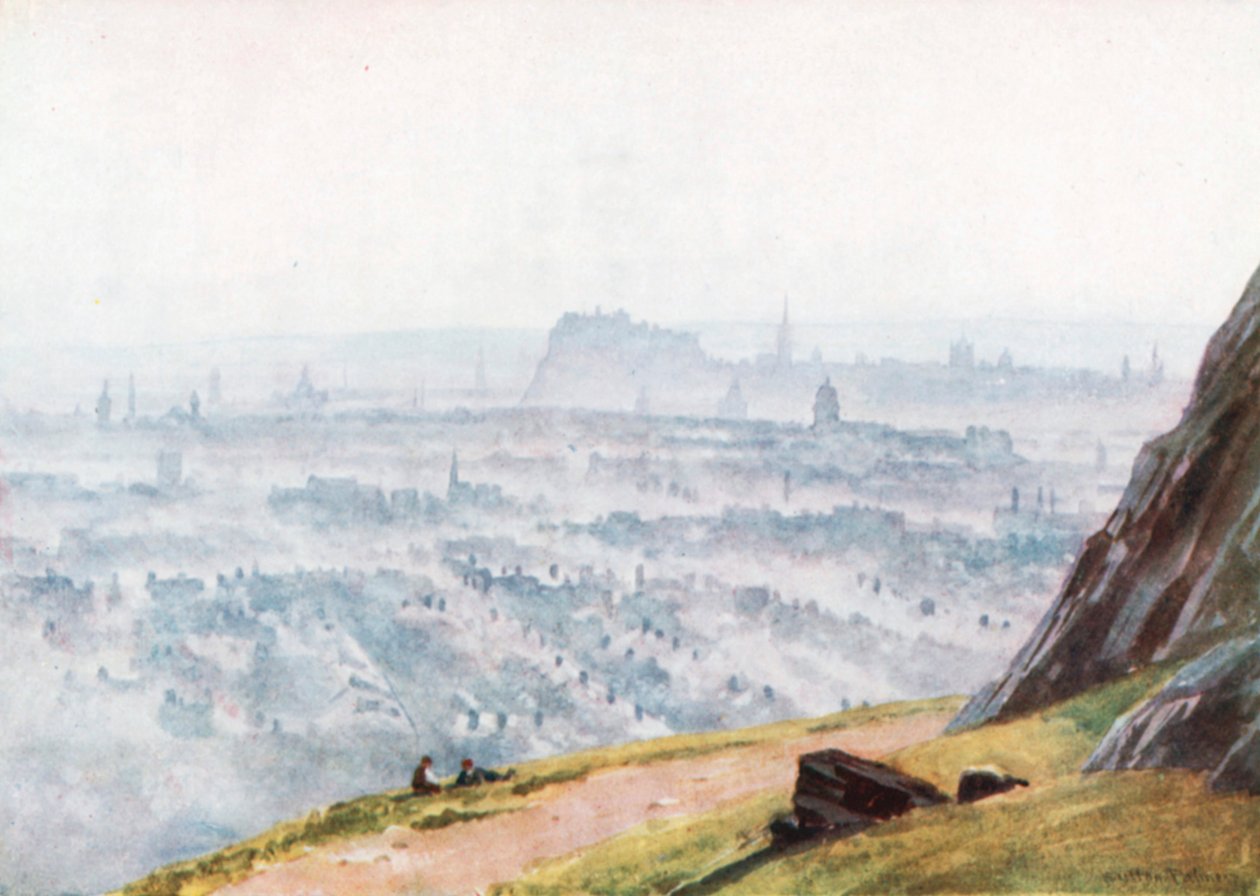 Edinburgh from Salisbury Crags - Evening by Henry Sutton Palmer
