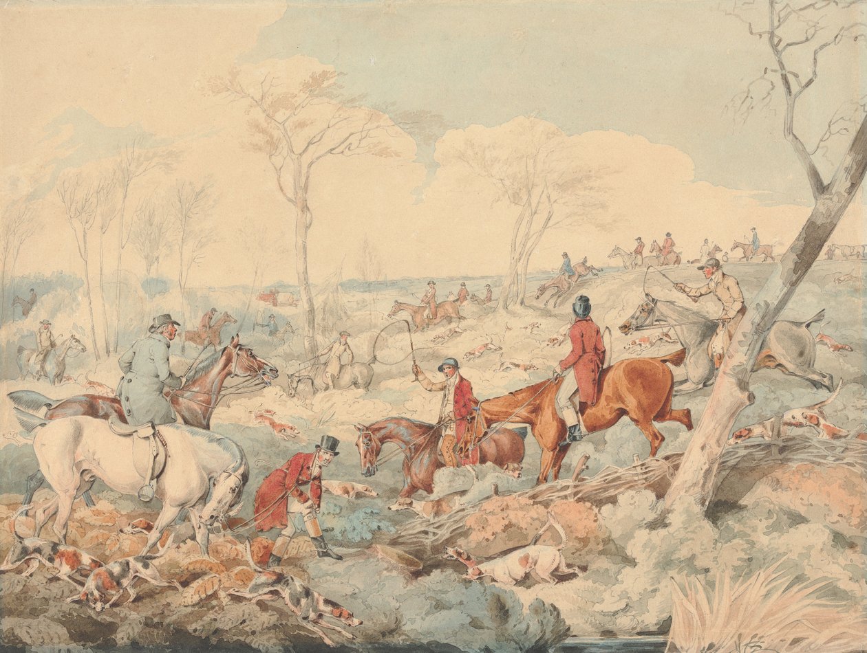 Foxhunting: Drawing a Cover by Henry Thomas Alken