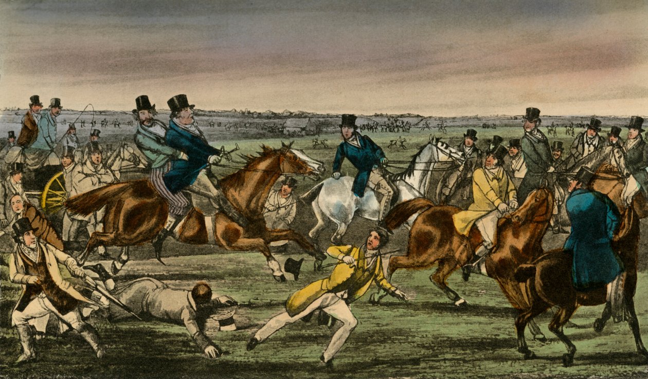 Mr. Jorrocks Makes His Entrée into the Newmarket Betting-Ring, 1838 by Henry Thomas Alken