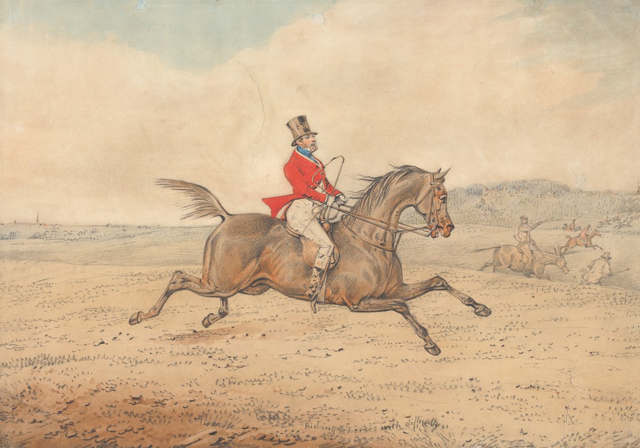 Riding Horses with Difficulty by Henry Thomas Alken