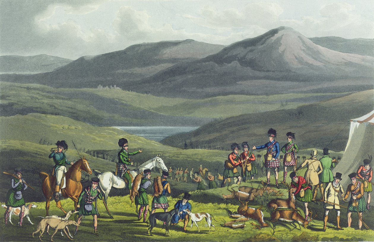 Sporting Meeting in the Highlands, aquatinted by I. Clark, pub. by Thomas McLean by Henry Thomas Alken